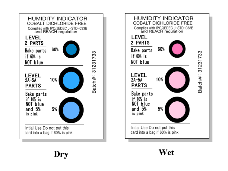 Cobalt Dichloride Free Humidity Indicator Cards